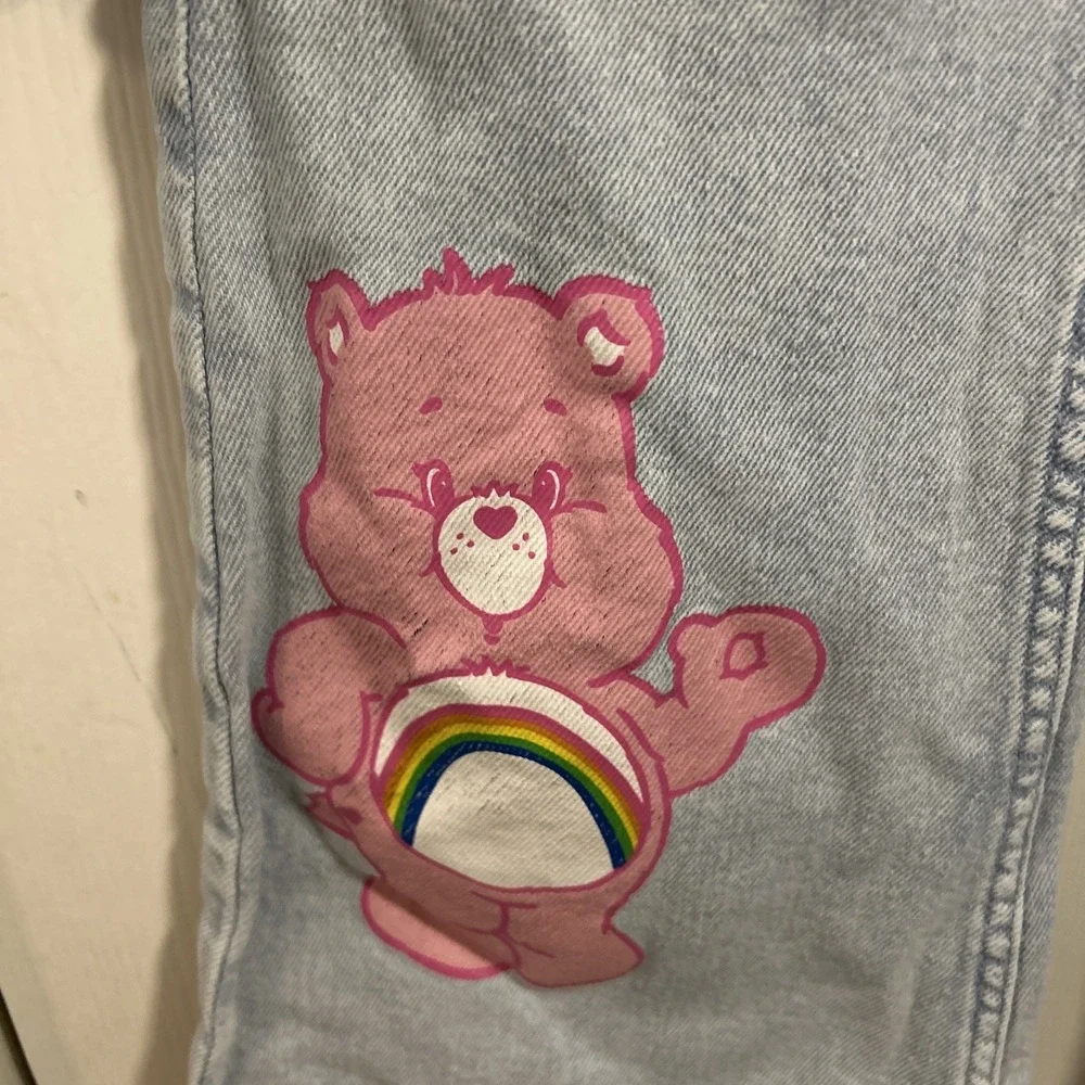 Justice Care Bears Girls Bootcut Jeans Size 12 Light Wash
